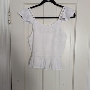 White Smocked Skirt by Japna